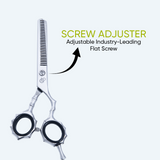 5.5 Inch Sharp Blade Barber Thinning Shear Scissors with Screw Adjuster, Rubber Silencer & Comfortable Grip Ring