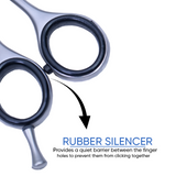 5.5 Inch Sharp Bevelled Blade Barber Shears Scissors made with Humanized Design & with Rubber Silencer