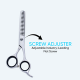 5.5 Inch Sharp Blade Barber Thinning Shear Scissors with Rubber Silencer, Screw Adjuster & Finger Rest