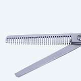 6 Inch Sharp Blade Left Hand Sand Dull Barber Thinning Shear, With Screw Adjuster, Rubber Silencer & Comfortable Grip Ring