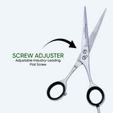 6 Inch Barber Shear Scissors with Screw Adjuster, Rubber Silencer & Finger Rest