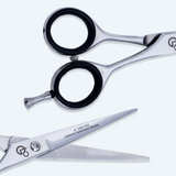 6 Inch Barber Shear Scissors with Screw Adjuster, Rubber Silencer & Finger Rest