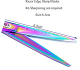 Professional Hair Scissors 6.5 Inch with Rozer Edge Sharp Blades, 440C Steel Hair Cutting Scissors with Elegant Sheath, Adjustable Screw