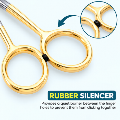 5 Inch Professional Hair Cutting Scissors — Half Gold Stainless Steel & Fine Adjustment Screw — image 4