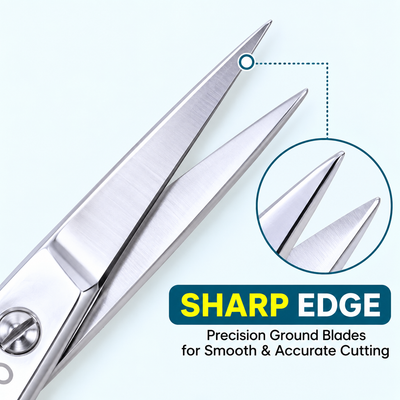 5 Inch Professional Hair Cutting Scissors — Half Gold Stainless Steel & Fine Adjustment Screw — image 5
