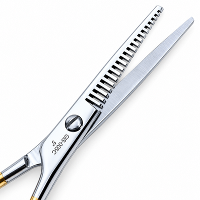 5 Inch Barber Thinning Scissors — Half Gold German Stainless Steel, SuperCut & Finger Rest — image 6