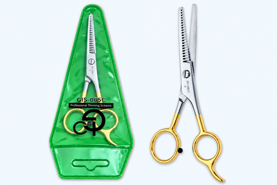 5 Inch Barber Thinning Scissors — Half Gold German Stainless Steel, SuperCut & Finger Rest — image 8