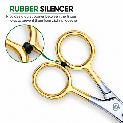 5 Inch Barber Thinning Scissors — Half Gold German Stainless Steel, SuperCut & Rubber Silencer — image 2
