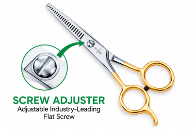 5 Inch Barber Thinning Scissors — Half Gold German Stainless Steel, SuperCut & Finger Rest — image 4