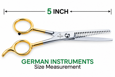 5 Inch Barber Thinning Scissors — Half Gold German Stainless Steel, SuperCut & Finger Rest — image 3