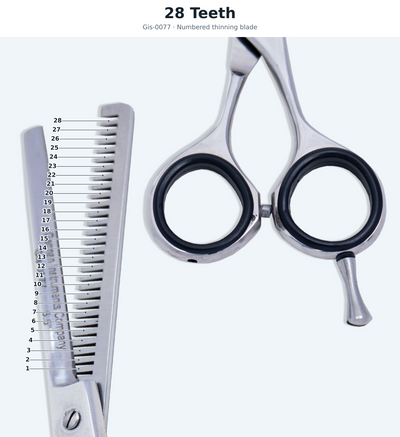 GIS-0077 Barber Thinning Scissors, 5.5 Inch — Polished Finish — image 4