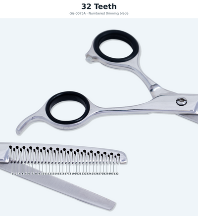 GIS-0075A Barber Thinning Scissors, 6.5 Inch — Polished Finish — image 4