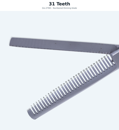 GIS-279th Barber Thinning Scissors, 6.5 Inch — Water Sand Finish — image 4