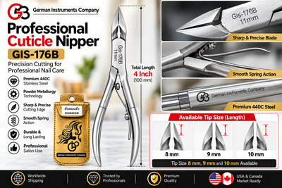 GIS-176B Professional 10 mm Long-Blade Cuticle Nipper – Precision Manicure Tool — image 5