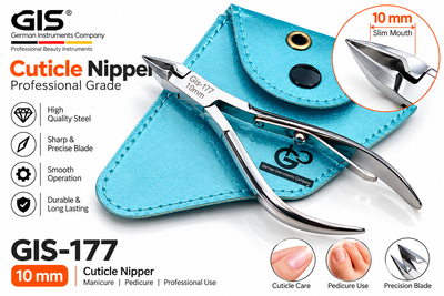 GIS-177 Professional 10mm Cuticle & Nail Nipper — Slim Mouth — image 6