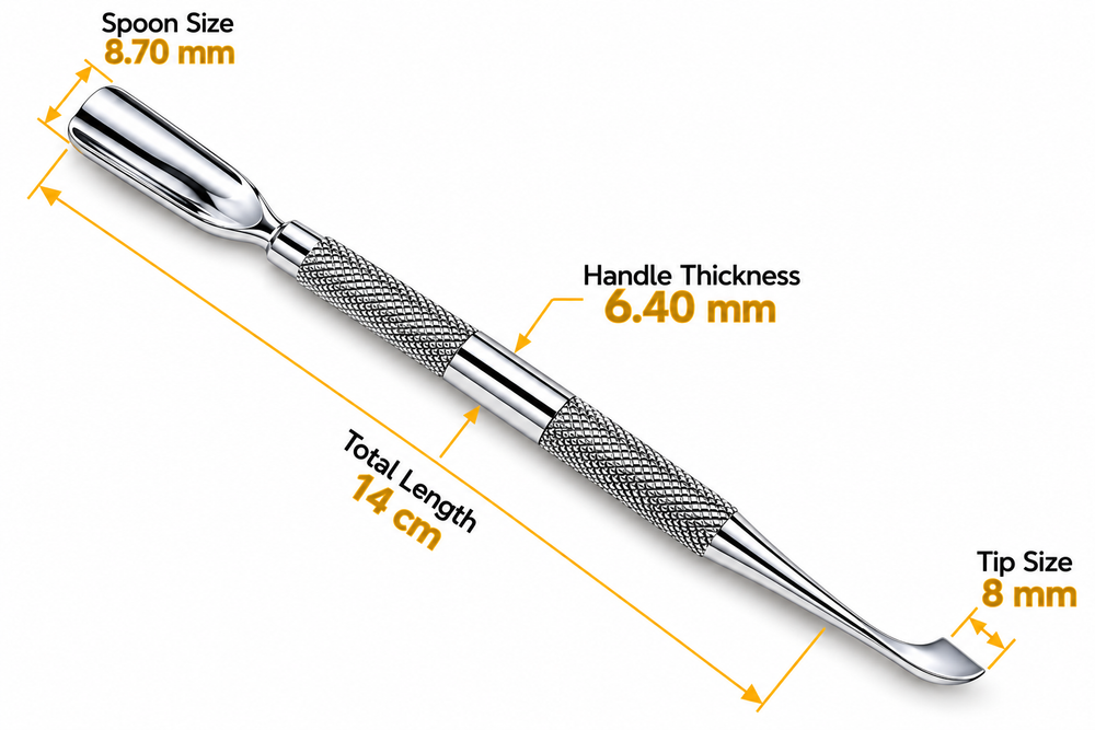 GIS-190L Premium Quality Round-Head Nail Pusher — Spoon Cuticle Tool