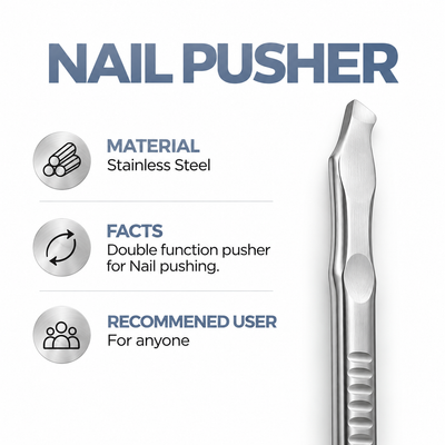 GIS-193 Premium Quality Square-Head Nail Pusher — Stainless Steel Manicure Tool — image 4