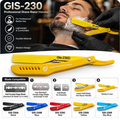 Professional Folding Barber Razor Handle — GIS-230 Series — image 2