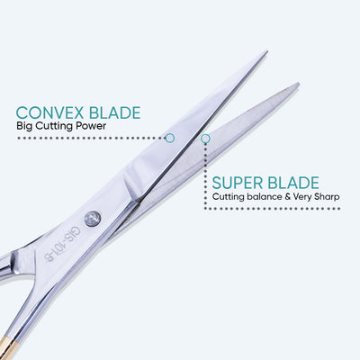 5 Inch Professional Hair Cutting Scissors — Half Gold Stainless Steel & Sharp Bevelled Blade — image 2