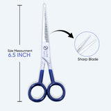 6.5 Inch German Shiny Stainless Steel with Sharp Blade Barber Scissor with Fine Adjustment Screw