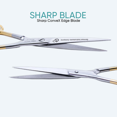 6 Inch Professional Hair Cutting Scissors — Half Gold Stainless Steel & Fine Adjustment Screw — image 5