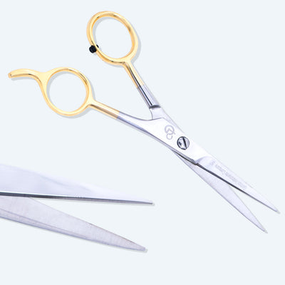 5 Inch Professional Hair Cutting Scissors — Half Gold Stainless Steel & Sharp Bevelled Blade — image 5