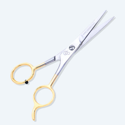 5 Inch Professional Hair Cutting Scissors — Half Gold Stainless Steel & Sharp Bevelled Blade — image 6