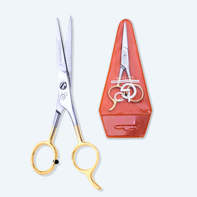 5 Inch Professional Hair Cutting Scissors — Half Gold Stainless Steel & Sharp Bevelled Blade — image 7