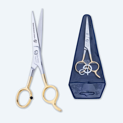 5.5 Inch Professional Hair Cutting Scissors — Half Gold Stainless Steel, Fine Adjustment Screw & Convex Edge — image 7