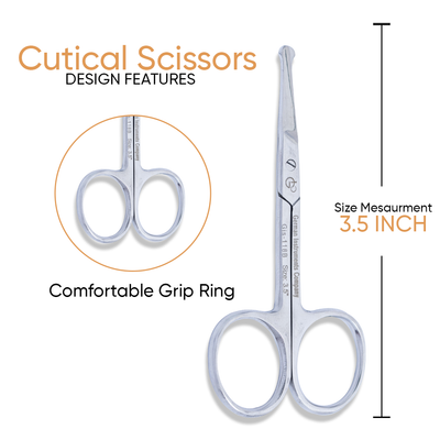 3.5 Inch Curved Round Head Design Scissors With Wide Handle — image 2