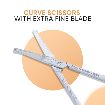 3.5 Inch Curved Round Head Design Scissors With Wide Handle — image 3