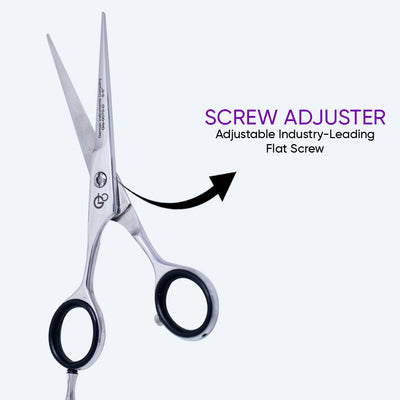 6.5 Inch Barber Hair Cutting Scissors — Screw Adjuster, Rubber Silencer & Grip Ring — image 4