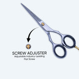 5 Inch Barber Shear Scissors with Screw Adjuster, Rubber Silencer & Finger Rest