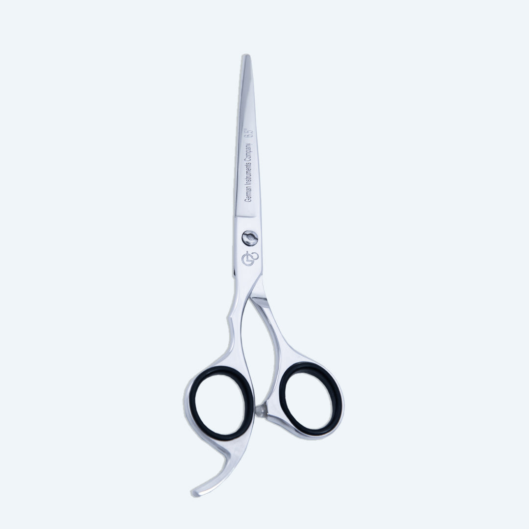 6 Inch Left-Hand Barber Hair Cutting Scissors — Screw Adjuster, Rubber Silencer & Finger Rest