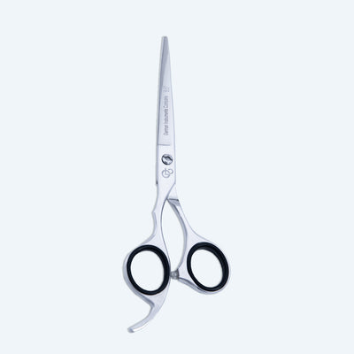 6 Inch Left-Hand Barber Hair Cutting Scissors — Screw Adjuster, Rubber Silencer & Finger Rest — image 1