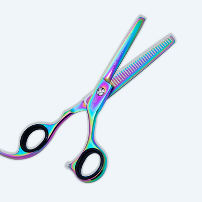 6 Inch Professional Thinning Scissors with Sharp Blade, Screw Adjuster, Rubber Silencer & Grip Ring — image 2