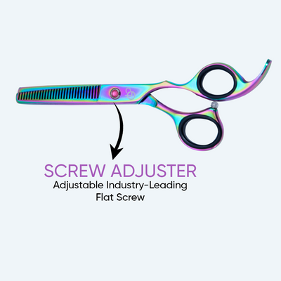 6 Inch Professional Thinning Scissors with Sharp Blade, Screw Adjuster, Rubber Silencer & Grip Ring — image 3