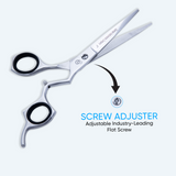 6 Inch Sharp Convex Edge Blade Barber Shear Scissors with Screw Adjuster & Finger Rest