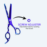 6 Inch Sharp Professional Thinning Scissors with Flat Screw Adjuster, Rubber Silencer