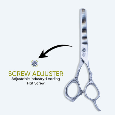 6.5 Inch Barber Hair Cutting Scissors — Sharp Blade, Flat Screw Adjuster, Rubber Silencer & Finger Rest — image 3