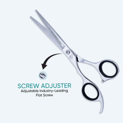 6 Inch Left-Hand Barber Hair Cutting Scissors — Screw Adjuster, Rubber Silencer & Finger Rest — image 3