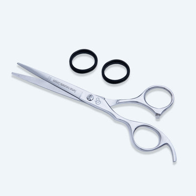 6 Inch Left-Hand Barber Hair Cutting Scissors — Screw Adjuster, Rubber Silencer & Finger Rest — image 4