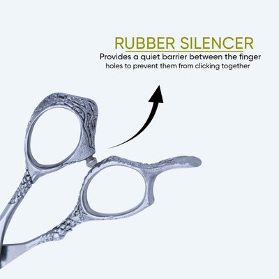 6.5 Inch Barber Hair Cutting Scissors — Sharp Blade, Flat Screw Adjuster, Rubber Silencer & Finger Rest — image 6
