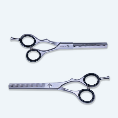 5.5 Inch Professional Thinning Scissors with Sharp Blade, Rubber Silencer & Grip Ring — image 7