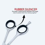 6.5 Inch Sharp Blade Barber Double Thinning Shear with Screw Adjuster, Rubber Silencer & Comfortable Grip Ring