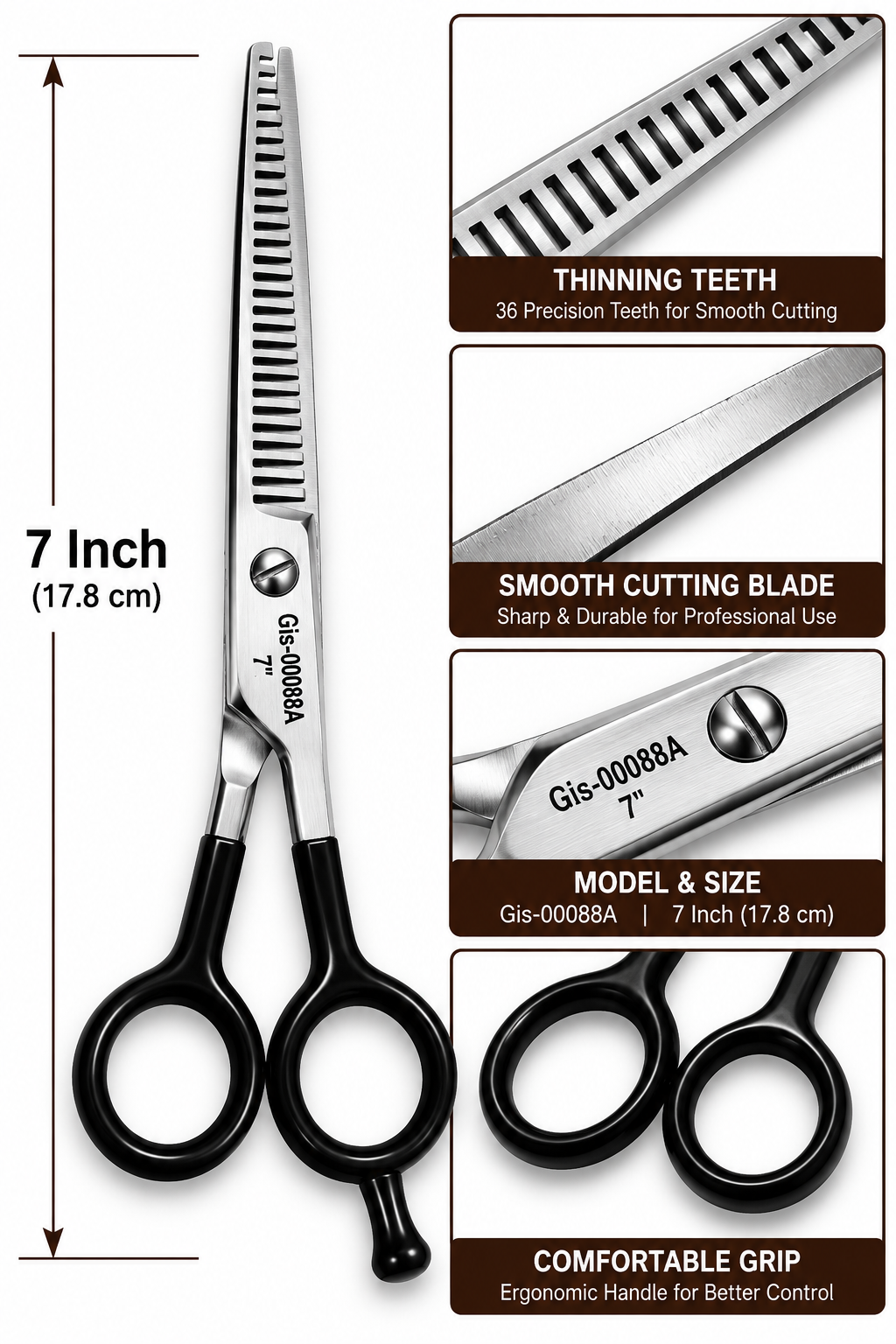 GIS-0088A 7 Inch Professional SuperCut Barber Thinning Scissors – 28 Teeth