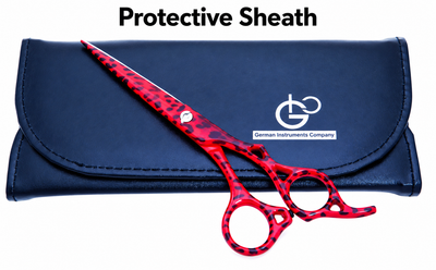 GIS-0022 Professional Hair Cutting Scissors, 6.5 Inch — 440C Steel & Red Leopard Pattern — image 9