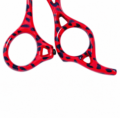 GIS-0022 Professional Hair Cutting Scissors, 6.5 Inch — 440C Steel & Red Leopard Pattern — image 7