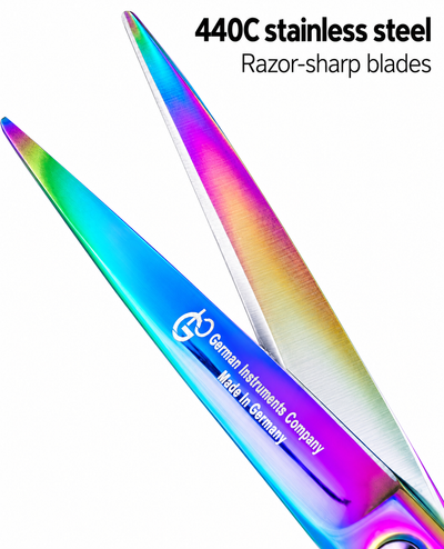GIS-0062B Professional Hair Cutting Scissors, 6.5 Inch — 440C Steel & Rainbow Finish — image 4