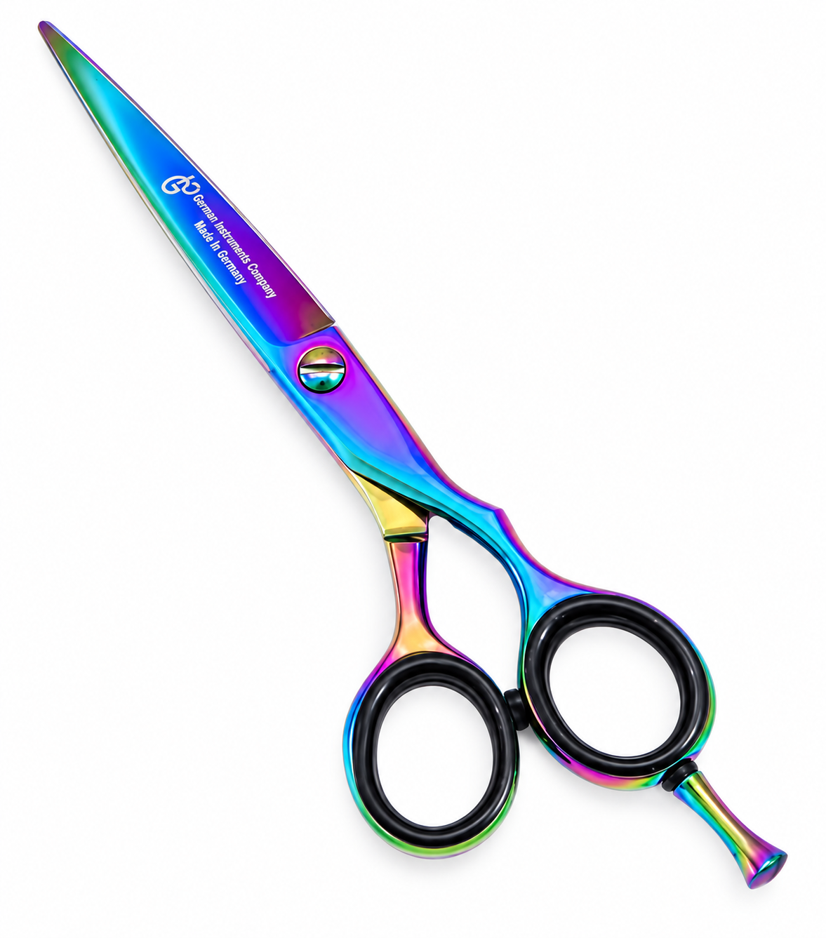 GIS-0062B Professional Hair Cutting Scissors, 6.5 Inch — 440C Steel & Rainbow Finish
